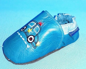 Пинетки кожанные К1956-4 голубой Пинетки кожанные К1956-4 голубой